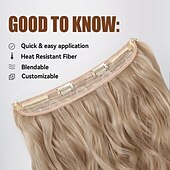 levne Clip in Extensions-Vlnitá Bouncy Curl Umělé vlasy 22&quot; Prodlužování vlasů Na připnutí vlasec vlasec 1 balení Hladký Vše