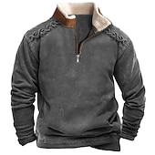 abordables Sudaderas Básicas_-Hombre Sudadera Sudadera con cremallera Lana Polar Táctico Negro Verde Ejército Azul Marino Gris Cuello Mao Plano Deporte Diario Festivos Ropa de calle Básico Casual Primavera &amp; Otoño Ropa Sudaderas