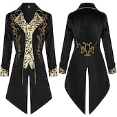 economico Capispalla-Punk &amp; Gotico Medievale Steampunk Cappotto Trench Abbigliamento esterno Principe Medico della peste Nobile Tinta unita Per uomo Reale Stile Steampunk Carnevale Mascherata Festa / Sera Adulti Cappotto