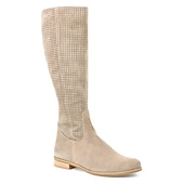 cheap Cowboy &amp; Western Boots-Women&#039;s Perforated Suede Knee-High Boots with Zipper - Stylish and Breathable Footwear for Casual Outings and Spring Fashion