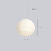 abordables Diseño de Linterna-Lámpara colgante de linterna de papel de arroz redonda blanca, lámparas de papel, luces de papel, fácil de montar, accesorios 11,02 &quot;15,75&quot; lámpara colgante de techo 30cm