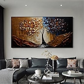 cheap Floral/Botanical Paintings-Handmade Oil Painting Canvas Wall Art Decor Original life Tree Abstract Landscape Painting for Home Decor With Stretched Frame/Without Inner Frame Painting
