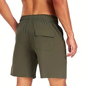 お買い得  男性用水泳パンツ-男性用 ボードショーツ スイムショーツ スイムトランク 日常 ビーチ 高通気性 速乾性 ドローストリング ドローストリング 弾性ウエスト ライナー付き カラーブロック ショート スポーツ カジュアル アクティブウェア ピンク ルビーレッド マイクロエラスティック