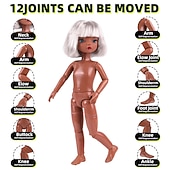 abordables Poupées-Poupée pi shuai de 11 pouces, cheveux blancs, joint 360 bjd fille, poupée interchangeable, jouet pour enfants