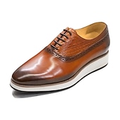 economico Scarpe Eleganti Classiche-Per uomo Abito da ginnastica Di pelle Pelle bovina pieno fiore italiana Antiscivolo Con lacci intrecciali Nero Marrone