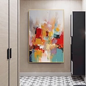 abordables Pinturas abstractas-Pintura al óleo hecha a mano, lienzo, arte de la pared, decoración abstracta moderna para decoración del hogar, pintura enrollada sin marco y sin estirar