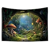 billige landskapsteppe-trippy sopp hule hengende billedvev veggkunst stor billedvev veggmaleri dekor fotografi bakteppe teppe gardin hjem soverom stue dekorasjon