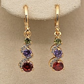 abordables Pendientes-Mujer Pendientes colgantes Pendiente Estilo retro Alegría Elegante Vintage Moda Lujo Dulce Aretes Joyas Rojo claro / Verde / Arco Iris Para Boda Víspera de Todos los Santos Regalo 1 Par