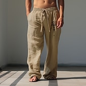 preiswerte Klassiker-Herren Grafik Stammes Hosen Hose Mittlere Taille Lässig Urlaub Alltagskleidung Ausgehen Frühling Herbst Schwarz Weiß Grün