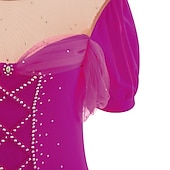 baratos Vestidos de Patinação Artística-Vestidos para Patinação Artística Mulheres Para Meninas Patinação no Gelo Vestidos Roupa Branco Leite Vermelho Escuro Amarelo e amarelo Elastano Elasticidade Alta Competição Roupa para Patinação