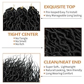 cheap Crochet Hair-Faux Locs Crochet Hair For Black Women Soft Locs 24 Inch Goddess Crochet Hair Curly Ends Dreadlocks Boho Style Synthetic Braiding Hair Extensions