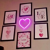 levne Neonová LED světla-neonové světlo růžové srdce, LED neonové světlo napájené baterií nebo USB, párty, valentýnské dekorace, stolní a nástěnné dekorace, dívčí pokoj, ubytovna, domácí dekorace k výročí svatby