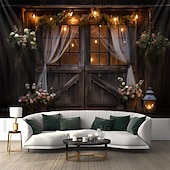 Vintage Wooden Door Hanging Tapestry Wall Art Large Tapestry Mural Decor Photograph Backdrop Blanket Curtain Home Bedroom Living Room Decoration 12