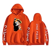 abordables Graphique de personnage de dessin animé et de film-One Piece Monkey D.Luffy Roronoa Zoro Tony Tony Chopper Sweat à capuche Dessin Animé Manga Animé Poche avant Art graphique Pour Couple Homme Femme Adulte Carnaval Mascarade Estampage à chaud Casual