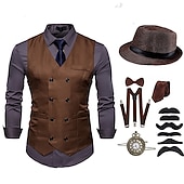 olcso Öltözetek-Retró Ordító 20-as évek 1920-as évek Felszerelések Öltönyök és blézerek A nagy Gatsby Úriember Jelmez Férfi Halloween Alkalmi / Napi Party / koktél Felnőttek Kalap Kötél Harisnyakötők Minden évszak