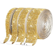 cheap Wearable Accessories-Bling Crystal Drill Rhinestone Shiny Colorful Artificial DiamondCar Sticker Handmade Diy Making Car Decoration 1yard 91cm