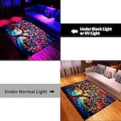 billiga Svartljus Mattor-blacklight matta uv-reaktiv glöd i mörkret område matta köksmatta halkfri oljesäker tree of life boho golvmatta vardagsrum matta inomhus utomhusmatta sovrum dekor badrumsmatta entrématta dörrmatta