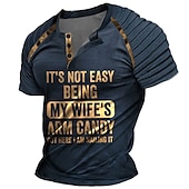 Men's Funny Graphic T-Shirt: 'It's Not Easy Being My Wife's Arm Candy But Here I Am Nailing It' - Short Sleeve Husband Humor Gift4