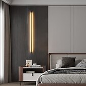 economico Lampade LED da parete-Lampada da parete a LED lunga nera, lampada da parete moderna e semplice per angolo, lampada da parete per interni in alluminio, apparecchio decorativo per camera da letto, ingresso, soggiorno