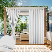 billige Vanntette gardiner-utendørs gardiner til terrasse ensfargede vanntette gardiner utendørs skjermer for lysthus pergola veranda vindusgardinpaneler
