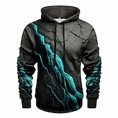cheap Gothic &amp; Skull-Men&#039;s Graphic Color Block Hoodie Hoodies Sweatshirt Hoodie Long Sleeve Hooded Sweatshirt Hooded Fashion 3D Print Sports Outdoor Holiday Vacation Red Blue Print Front Pocket Spring &amp;  Fall Designer
