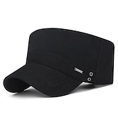 cheap Men&#039;s Hats-Unisex Flat Cap Baseball Cap Military Cap Cadet Hat Black Dark Navy Polyester Warm Vintage Casual Minimalism Outdoor Vacation Plain Adjustable Sunscreen Fashion