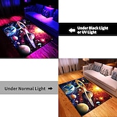 cheap Blacklight Rugs-Blacklight Rug UV Reactive Glow in the Dark Area Rug Kitchen Mat Non-Slip Oil Proof Trippy Galaxy Floor Mat Livingroom Rug Indoor Outdoor Mat Bedroom Decor Bathroom Mat Entrance Rug Door Mat