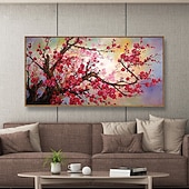 cheap Landscape Paintings-Mintura Handmade Tree Flower Oil Paintings On Canvas Wall Art Decoration Modern Abstract Picture For Home Decor Rolled Frameless Unstretched Painting