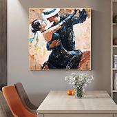 billiga Människomålningar-tango canvas väggkonst handmålad oljemålning romantik dans väggkonst romantik par väggkonst dans par canvas för heminredning utan ram