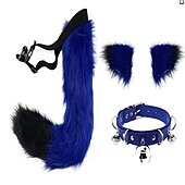 cheap Wearable Accessories-Simulated Plush Beast Ears Halloween Set Beast Tail Jewelry Cos Fox Ear Hair Clip Mantra Exhibition Prop Accessories