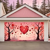 billiga Bröllop-Bröllop Utomhusdekorationer Garageport Täcke Banner Hjärtmålning Stort Bakgrundsdekoration för Utomhus Garageport Hemvägg Dekorationer Evenemang Fest Parad
