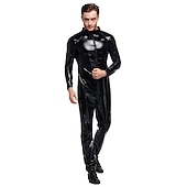 olcso Fényes-Zentai öltöny Szerepjáték Jelmezek Cicaruha Farsangi jelmez Overall Férfi Női Beépített stílus Tömör szín Spandex Latex Ruha mert Farsang Felnőttek