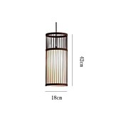economico Modello a lanterna-luci a sospensione cilindriche creative beige vimini bambù apparecchio di illuminazione decorazione antica lampadario a soffitto luce tessuto fatto a mano decorazioni per la casa lampadario per