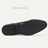 cheap Elemental Dress Shoes-Men&#039;s Jacquard Fabric Floral Pattern Lace-Up Oxford Shoes with Leather Accents - Elegant and Stylish Dress Shoes for Special Occasions