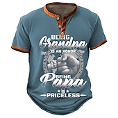 abordables Palabras divertidas-camisas de padre gráfico mano moda retro vintage hombres impresión 3d camiseta henley camisa papa camiseta deportes al aire libre vacaciones salir camiseta azul ejército verde oscuro manga corta
