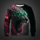 billiga 3D-tröjor för män-Herr Grafisk Djur Tröjor Pullover-tröja Långärmad Tröja Rund hals Mode Dagligen Ledigt 3D-tryck Semester Helgdag Utekväll Mönster Vår &amp; Höst