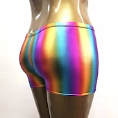 tanie Statki-Metaliczne Lata 80 Błyszczący patent na lateks Krótkie spodnie Skóra PU Bodycon Jednokolorowe Strój na bal maskowy Damskie Bal maskowy Impreza Wieczór panieński Parada równości Dla dorosłych Szorty