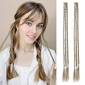 cheap Crochet Hair-Clip in Braids Hair Extensions REECHO 6 PCS Clip in Hair Extensions Baby Braids Braids for Summer and Party 22 Long Natural Soft Synthetic Hairpieces