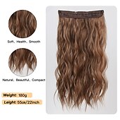 tanie Klip w rozszerzeniach-Luźny Curl Bouncy Curl Włosie synetyczne 22&quot; Przedłużanie włosów Clip in / on Włosy na żyłce 1 paczka Gładki Puszysty Wszystko