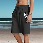 baratos Feriado-Homens Coqueiro Calção Shorts de verão Shorts de praia Cintura Média Havaiana Casual Ao ar livre Feriado Para Noite Com Cordão Cintura elástica Imprimir Designer Roupa