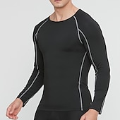 economico T-shirt e canotte attive da uomo-Per uomo maglietta Maglia da palestra Maglia a compressione Camicia fitness Top da uomo Girocollo Manica lunga Sportivo Da mare Per uscire Casual / quotidiano Asciugatura rapida Traspirazione del
