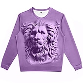 abordables Sudaderas 3D para hombre-Hombre Graphic Animal León Sudaderas Sudadera con capucha Manga Larga Camisa de entrenamiento Cuello Barco Moda Diario Casual Impresión 3D Vacaciones Festivos Noche Estampado Primavera &amp; Otoño