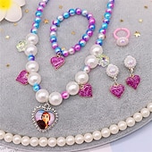 abordables Accesorios usables-Conjunto de pulsera y collar de perlas para niños, collar de unicornio, accesorios para niñas y bebés, collar para niños