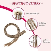 cheap Crochet Hair-Clip in Braids Hair Extensions REECHO 6 PCS Clip in Hair Extensions Baby Braids Braids for Summer and Party 22 Long Natural Soft Synthetic Hairpieces