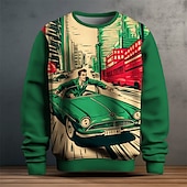 billiga 3D-tröjor för män-Herr Grafisk Bilar Tröjor Pullover-tröja Långärmad Tröja Rund hals Mode Dagligen Ledigt 3D-tryck Semester Helgdag Utekväll Mönster Vår &amp; Höst