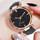economico Orologi al quarzo-2 pezzi/set, 1 orologio al quarzo per studenti di moda &amp; Set di braccialetti con strass a forma di cuore color pesca, 1 pezzo, regalo per la vita quotidiana