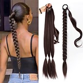economico Code-A cordoncino Code Soffice / Naturale / Facile da indossare Capelli sintetici Pezzo di capelli Estensione capelli Liscio 81 cm Da sera / Festa / Serata / Da tutti i giorni