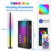 economico Luci intelligenti-Luci da Pavimento Illusion RGB LED Smart Luci d&#039;Angolo WiFi Bluetooth con Sincronizzazione Musicale Rilevamento del Suono 1.2m 74 perle LED Alimentate USB per Atmosfera in Soggiorno/Camera da Letto