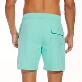 お買い得  男性用水泳パンツ-男性用 ボードショーツ スイムショーツ スイムトランク 日常 ビーチ 高通気性 速乾性 ドローストリング ドローストリング 弾性ウエスト ライナー付き カラーブロック ショート スポーツ カジュアル アクティブウェア ピンク ルビーレッド マイクロエラスティック