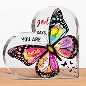 levne Sochy-inspirativní přátelství akrylový ornament srdce - perfektní dárek k narozeninám, svátkům a domácí výzdobě